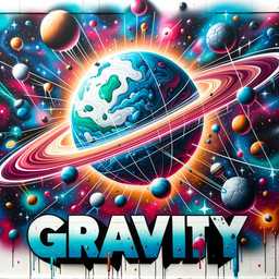 the discovery of gravity, graffiti generated by DALL·E 2